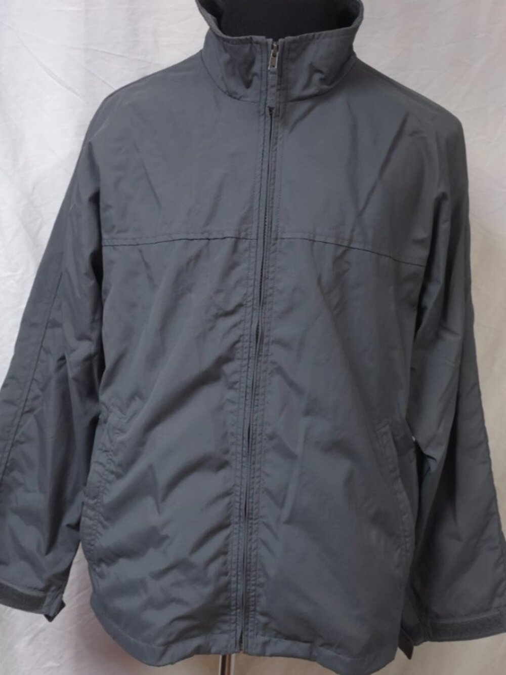 Eddie Bauer Mens (S) Gray Long Sleeve Waterproof Outdoor Hike Lined Rain Jacket